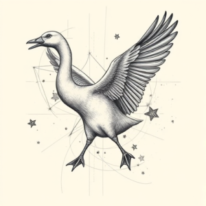 Artistic Sketch Goose Tattoo