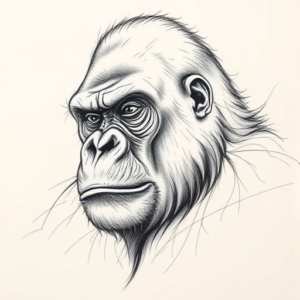 Artistic Sketch Gorilla Tattoo