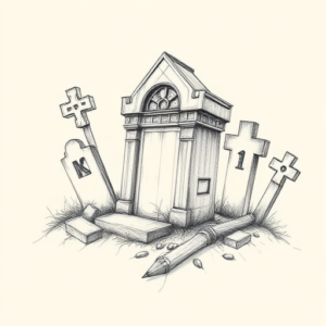 Artistic Sketch Graveyard Tattoo