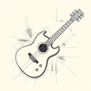 Artistic Sketch Guitar Tattoo