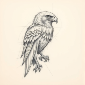 Artistic Sketch Hawk Tattoo