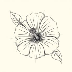 Artistic Sketch Hibiscus Tattoo