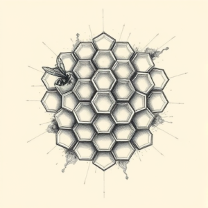 Artistic Sketch Honeycomb Tattoo