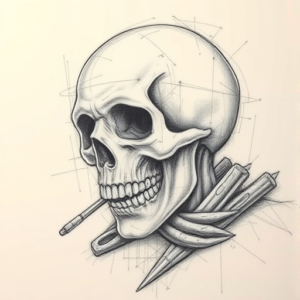 Artistic Sketch Horror Tattoo