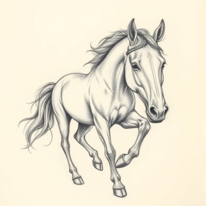 Artistic Sketch Horse Tattoo