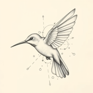 Artistic Sketch Hummingbird Tattoo