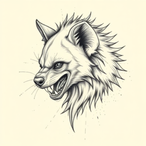Artistic Sketch Hyena Tattoo