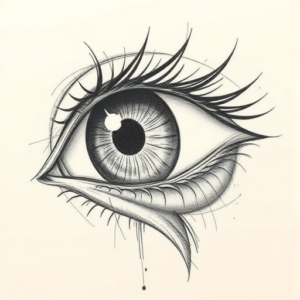 Artistic Sketch Iris Tattoo