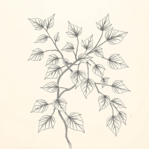 Artistic Sketch Ivy Tattoo