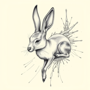 Artistic Sketch Jackalope Tattoo