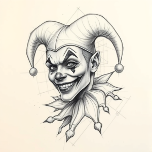 Artistic Sketch Jester Tattoo