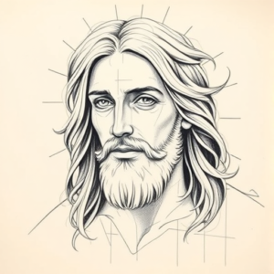 Artistic Sketch Jesus Tattoo