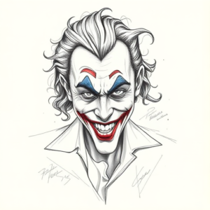 Artistic Sketch Joker Tattoo