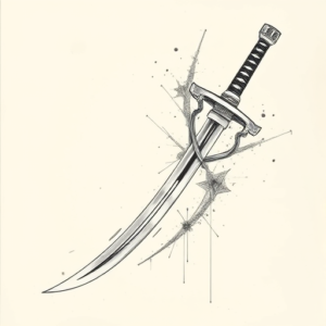 Artistic Sketch Katana Tattoo