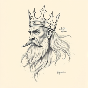 Artistic Sketch King Tattoo