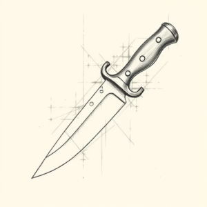 Artistic Sketch Knife Tattoo