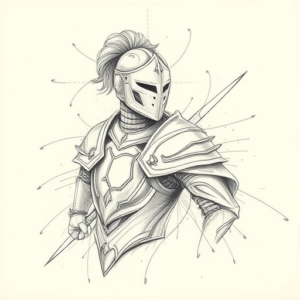 Artistic Sketch Knight Tattoo