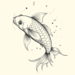 Artistic Sketch Koi Tattoo