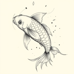 Artistic Sketch Koi Tattoo