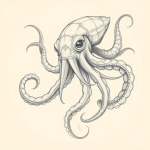 Artistic Sketch Kraken Tattoo