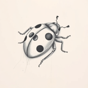 Artistic Sketch Ladybug Tattoo