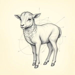 Artistic Sketch Lamb Tattoo