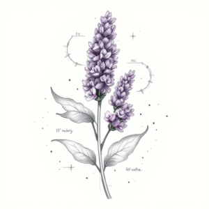 Artistic Sketch Lavender Tattoo