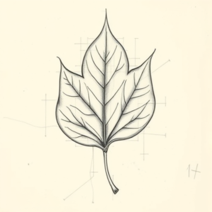 Artistic Sketch Leaf Tattoo