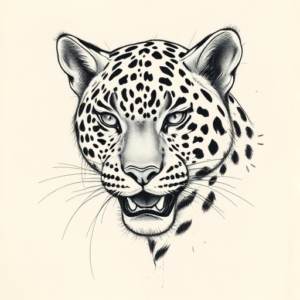 Artistic Sketch Leopard Tattoo