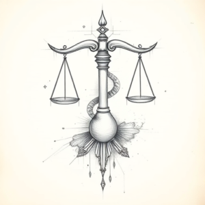 Artistic Sketch Libra Tattoo