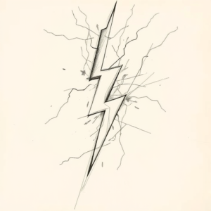 Artistic Sketch Lightning Tattoo