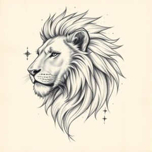 Artistic Sketch Lion Tattoo