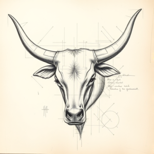 Artistic Sketch Longhorn Tattoo