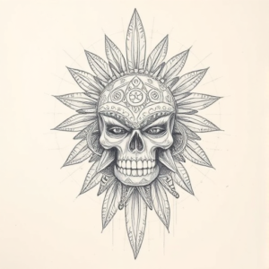 Artistic Sketch Mictlantecuhtli Tattoo