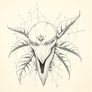 Artistic Sketch Monstera Tattoo