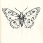 Artistic Sketch Moth Tattoo