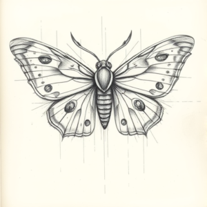 Artistic Sketch Moth Tattoo