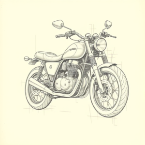 Artistic Sketch Motorcycle Tattoo