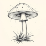 Artistic Sketch Mushroom Tattoo