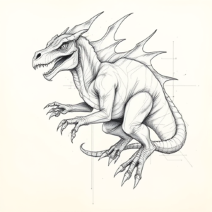 Artistic Sketch Mythosaur Tattoo