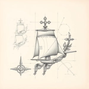 Artistic Sketch Nautical Tattoo