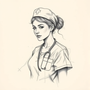 Artistic Sketch Nurse Tattoo