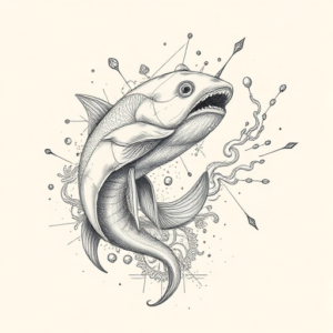 Artistic Sketch Ocean Tattoo