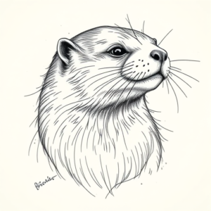 Artistic Sketch Otter Tattoo