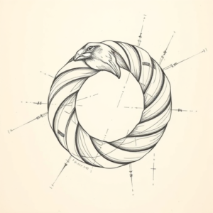 Artistic Sketch Ouroboros Tattoo