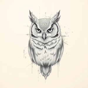 Artistic Sketch Owl Tattoo