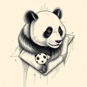 Artistic Sketch Panda Tattoo