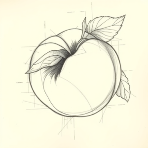 Artistic Sketch Peach Tattoo