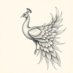 Artistic Sketch Peacock Tattoo