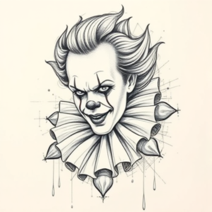 Artistic Sketch Pennywise Tattoo